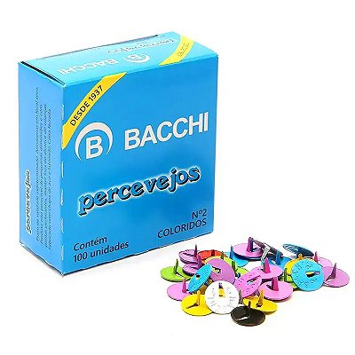 Percevejos Colorido C/100 Bacchi