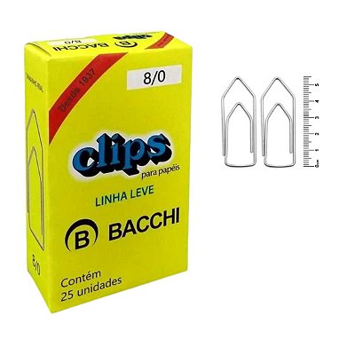 Clips Bacchi 8/0 Linha Leve C/25