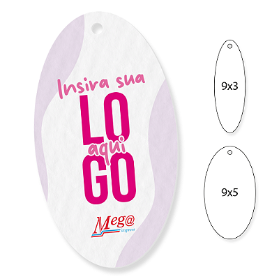 Tag Oval com furo - Papel OFF-Set - Impressão frente