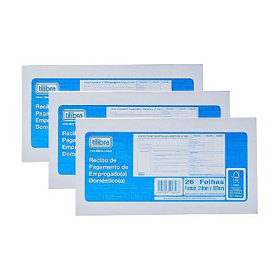 Kit C/3 Recibos Pagto Empr. Domestica Tilibra 153427