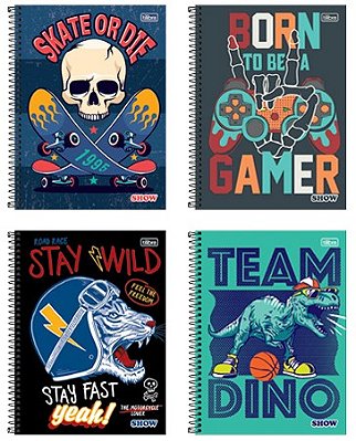 Caderno Capa Dura 16x1 Show Masc 256f Tilibra 351768