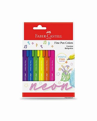 Caneta C/ Ponta Porosa 0.4 Fine Pen C/6 Neon Faber FPB/ES6NEZF