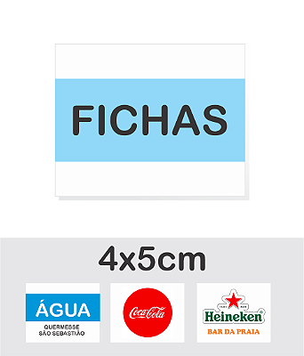 Fichas de Bar Papel off set 240g 4x5cm