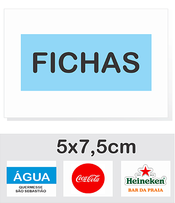 FICHA PARA BAR FESTAS EVENTOS PAPEL OFF SET 5X7,5CM 240G