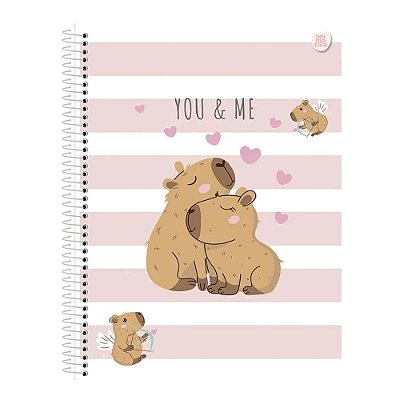 Caderno Capa dura 1x1 Capycuties 80fls Sd Animativa 11007
