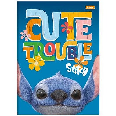 Caderno Brochura Capa Dura Stitch Movie 80 Folhas Foroni - Sortido