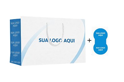 Kit Sacola Personalizadas 15x23x9cm + Adesivos Lacre Personalizado C/Logo