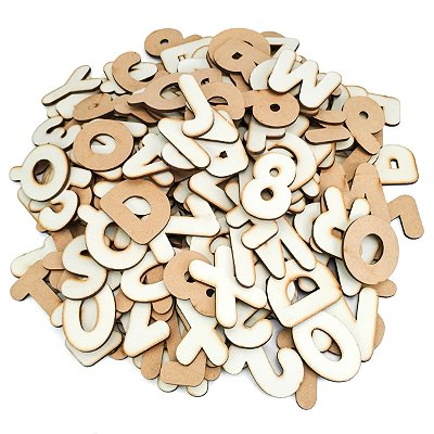 6 Alfabetos E Núm Mdf Madeira 5cm 216 Letras E Número Branco