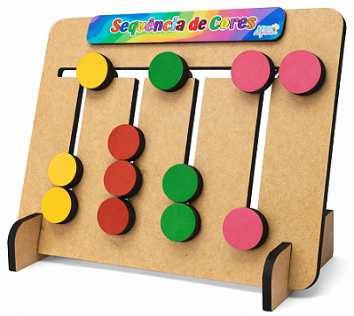 Brinquedo Educativo Sequência De Cores Em Mdf Madeira