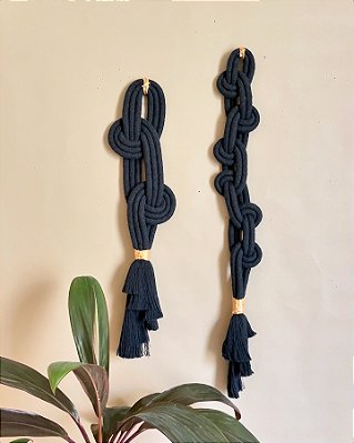 Adornos de Parede Fluid & Flow Preto | Par