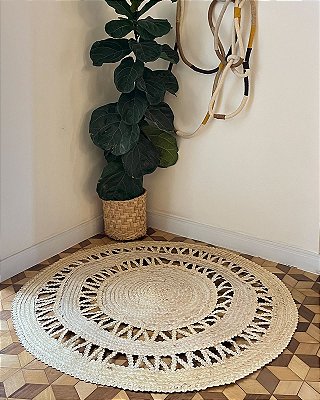 Tapete Pacatuba em Palha Carnaúba | Redondo 120 cm