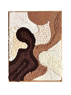 Painel de Parede Fiber Art Capuccino | com Moldura 32cm x 44cm