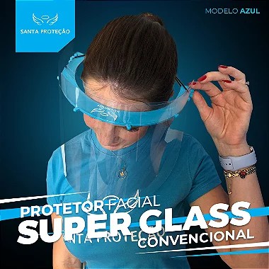 Protetor Facial SuperGlass Convencional (Face Shield) Várias Cores