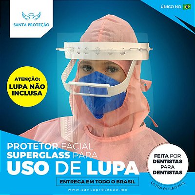 KIT 01 -  Protetor Facial para Uso de Lupa + 3 Visores Extras - Cor Transparente