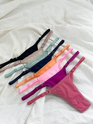 Kit 05 calcinha tanga regulagem