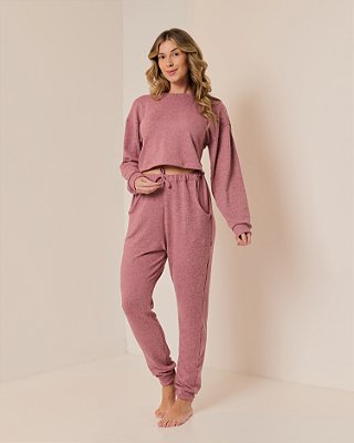 Conjunto Lãzinha manga longa conjunto frio roupa inverno