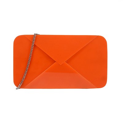 CLUTCH DE MADEIRA+ACRÍLICO LARANJA/ENVELOPE