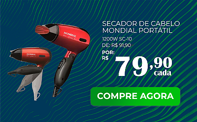 Secador De Cabelo Mondial 1200W Preto
