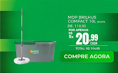 Mop Brilhus Compacto Com Balde 10L
