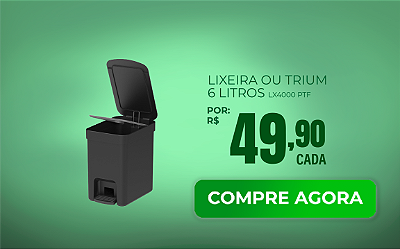 Lixeira Ou 6 Litros Trium Preto Fosco