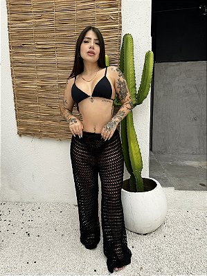 CALÇA TRICOT PRETA