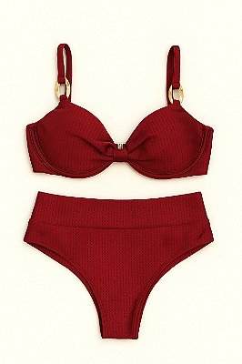 BIQUÍNI HOT PANT SHELL CHERRY