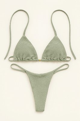 BIQUÍNI BASIC FIO TEXTURA PISTACHE