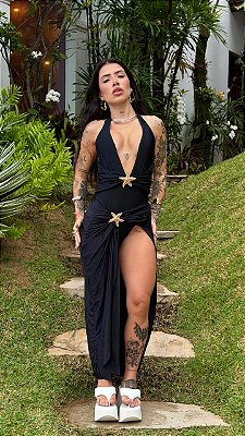 MAIÔ E SAIA ASTRA PRETO