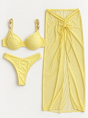 BIQUÍNI E SAIA MARE AMARELO