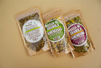 Combo 3 Granolas Salgadas (Sementes, Amêndoas e Amendoim)