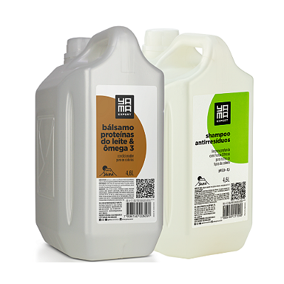Kit Shampoo Anti-Resíduos  4.6L e Bálsamo Omega 3 Proteína 4.6L Yamá