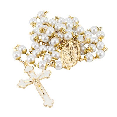 Terço Pérola dourado