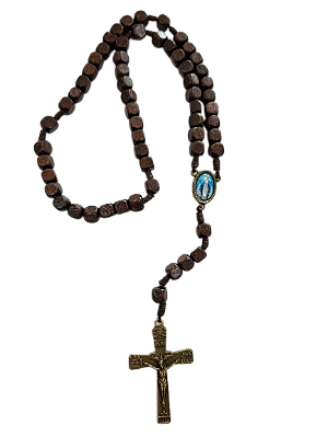 Terço madeira ouro velho NSG