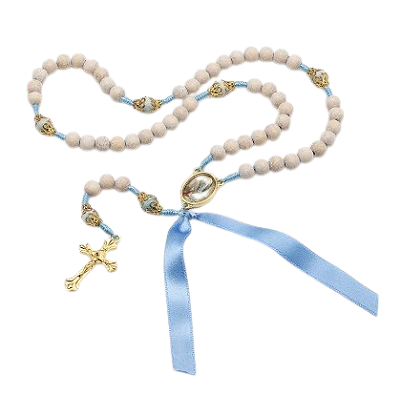 Terço madeira Nossa Senhora de Lourdes