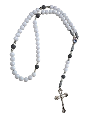 Terço acrilico São Maximiliano Kolbe