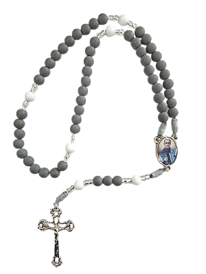 Terço acrilico São Maximiliano Kolbe