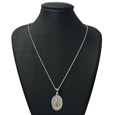 Colar Nossa Senhora das Graças inox