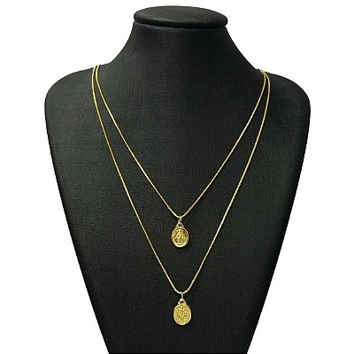 Colar duplo Nossa Senhora das Graças