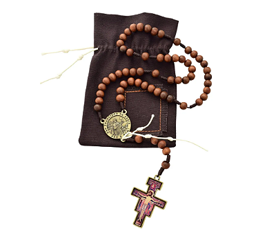 Terço Votos Franciscanos saquinho tecido