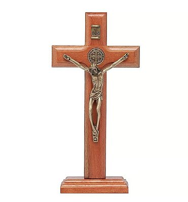 Crucifixo de mesa madeira 17cm