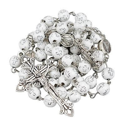 Terço Nossa Senhora Aparecida prateado