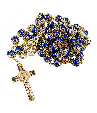 Terço Aparecida azul