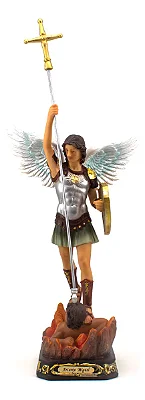 Imagem São Miguel Arcanjo Lança Importado Resina 30 Cm
