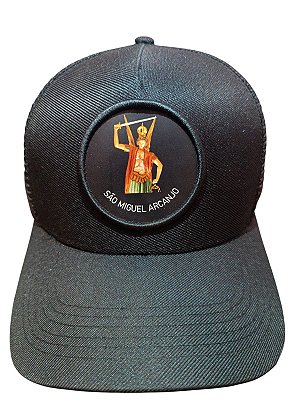 Boné São Miguel Arcanjo – Modelo Trucker Preto / Personalizado