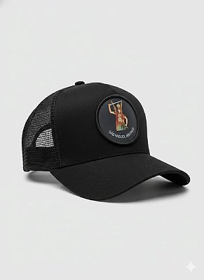 Boné São Miguel Arcanjo – Modelo Trucker Preto / Personalizado