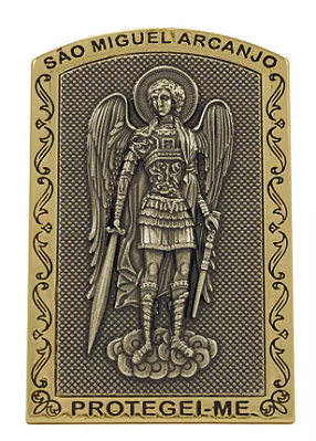 Quadro São Miguel Arcanjo Dourado 10cm