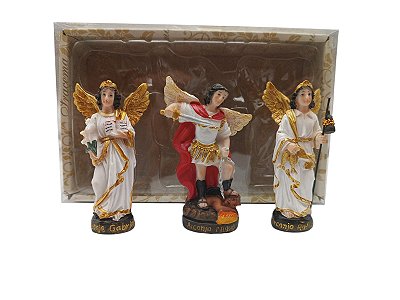 Trio Arcanjos 20cm Esculturas Religiosas