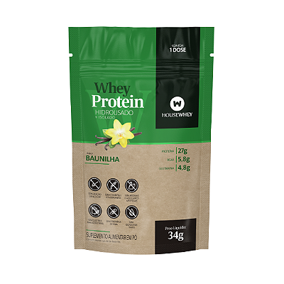 SACHÊ WHEY PROTEIN HIDROLISADO E ISOLADO - BAUNILHA - 34g
