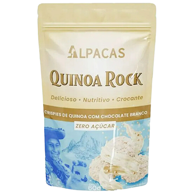 ALPACAS - CEREAL CRISPY  QUINOA - Chocolate Branco - ZERO AÇUCAR - 60g