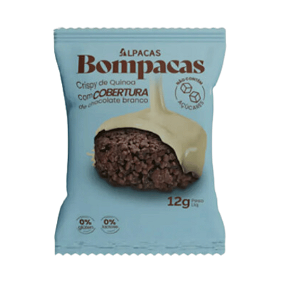 ALPACAS - BOMPACAS CRISPY de QUINOA - Chocolate Branco - 12g
